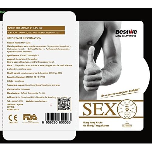Men Sex Delay Wipes - Gold Diamond image