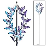 Purple And Blue Butterfly Wind Spinner, Blue And Purple