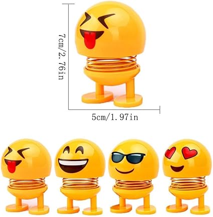 Gyanadh Bobble Head Spring Dolls Emoticon Figure Car Interior Dashboard Ornaments Decoration Smiling Face Shaking Toys Party Favours for Kids Birthday (5)