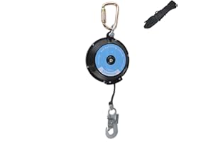 26FT Shemior Web Self Retracting Lifeline, No Tangle Lightweight Housing SRL, Self Retractable Safety Harness Lanyard, Fall Arrest Protection PPE Gear for Roofing Construction, OSHA/ANSI Compliant