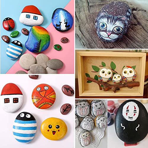 BigOtters Creativity Arts DIY Rock Supplies, 88PCS Rock Painting Kits 2-3 Inches Painting Rock Crafts Mandala Painting Educational Favors for Children Painting Gifts Family Activity Birthday Present