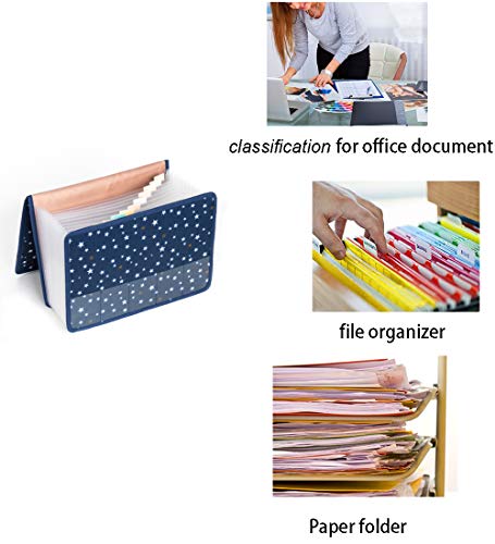 Expanding Files Folder with Cover, 13 Pockets Accordion A4 Documents File Bill Letter Organiser, Plastic Portable Filling Storage with Big Capacity Expandable Wallet Stand