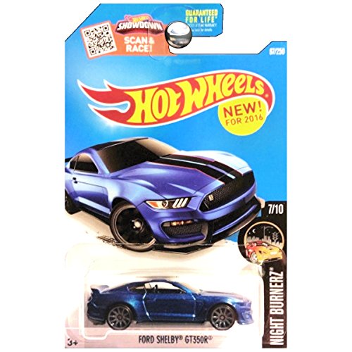 Hot Wheels 2016 Night Burnerz Ford Shelby GT350R 87/250, Blue