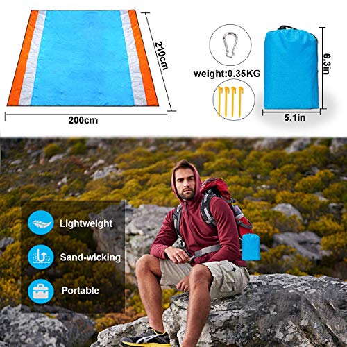 Mumu Sugar Sand Free Beach Blanket, 79''×83'' Extra Large Outdoor