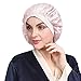 LilySilk 100% Mulberry Silk Bonnet, 19 Momme Silk Night Sleep Cap Adjustable Hair Wrap for Sleeping, Light Plum
