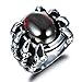 MOWOM Silver Tone Red Stainless Steel Ring CZ Dragon Claw Size 11