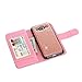 TabPow Galaxy J7 Case, 10 Card Slot - ID Slot, Wallet Folio PU Leather Case Cover with Detachable Magnetic Hard Case for Samsung Galaxy J7 J700 (2015) - Glitter Rose Gold