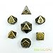 Bescon Ancient Brass Solid Metal Polyhedral D&D Dice Set of 7 Antique Copper Metal RPG Role Playing Game Dice 7pcs Set