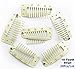AKOAK 20 Pcs/Lot 3.6cm 10-teeth Beige Metal Snap Comb Wig Clips with Rubber for Hair Extension