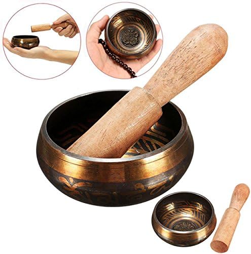 tibetan singing bowl with hand hammer buddhism yoga Meditation & body Relaxation (4")