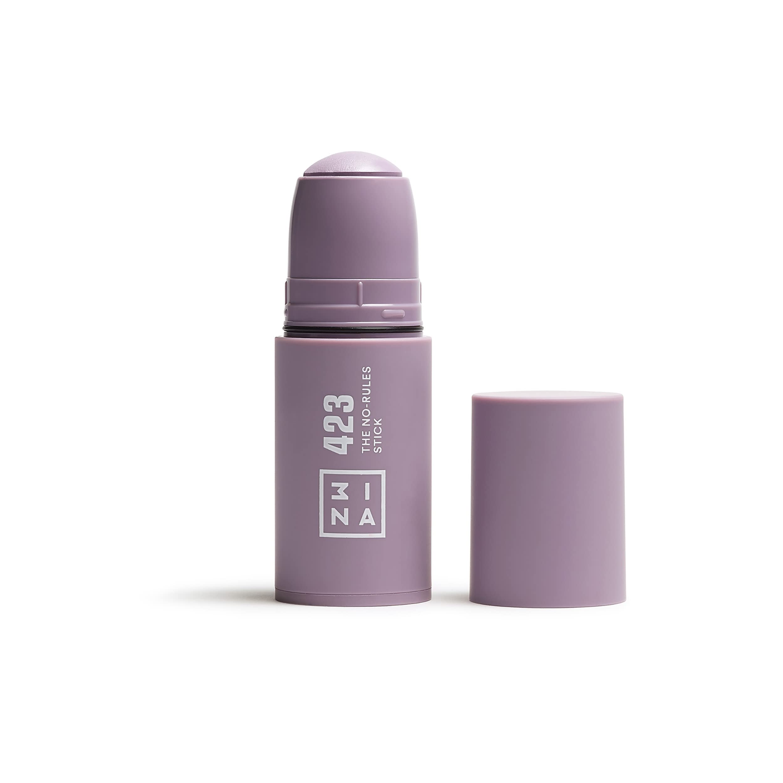 3INA MAKEUP - The No - Rules Stick 423 - Lilac Blush Stick Matte for Sensitive Eyes Lips & Cheeks with Hyaluronic Acid - Cream Blush for a Natural Finish - Vegan - Cruelty Free