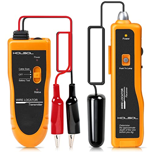 KOLSOL underground cable locator, wire tracer with earphone, cable tester for fence cables for dogs, irrigation control wires