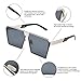 TrendyMate-Womens Men Reflective Color Mirror Lens Large Square Metal Rimmed Sunglasses Unisex (Silver Grey, 65)