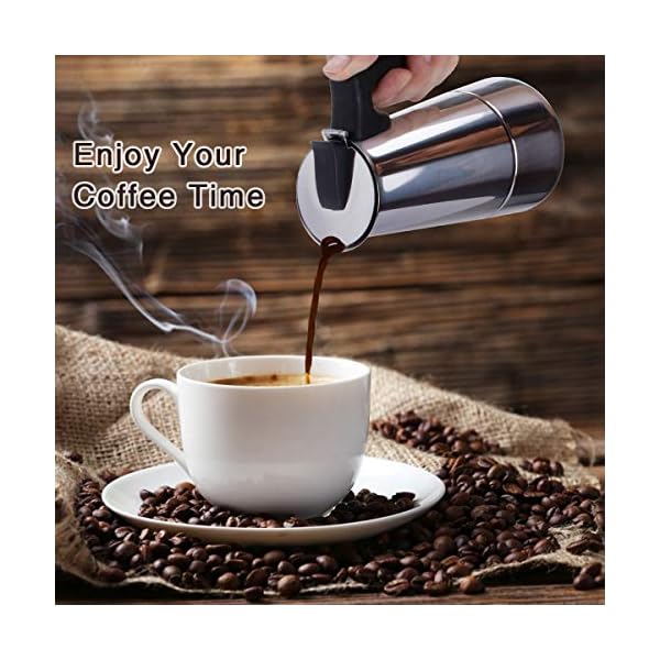 Espressokocher für Herd 6-Cup 10oz/300mL schwarz – Bild 5