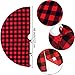 Fowecelt 48 Inch Buffalo Plaid Christmas Tree Skirt Red and Black Cotton Xmas Tree Skirt for Christmas Party Holiday Decorations