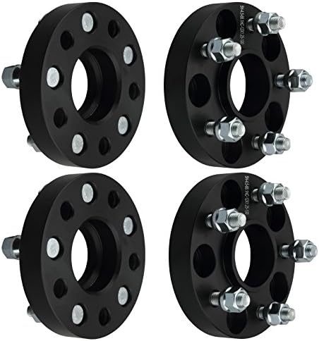 DCVAMOUS 4pc 5 Lug 1964-2014 Ford Mustang Hubcentric Wheel Spacers 5x4.5 with 1/2 Studs 70.5 Center Bore(1 Inch, with Lip)