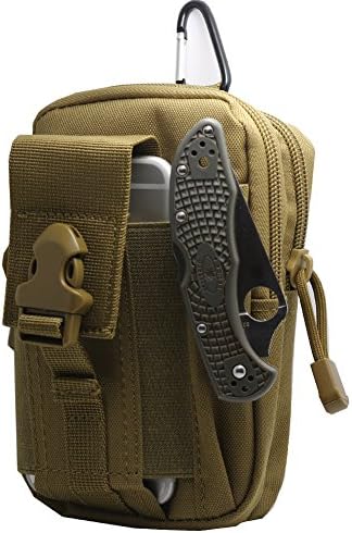 CenBuy Universal Multipurpose Tactical Cover Smartphone Tan Holster EDC Security Pack Carry Case Pouch Belt Waist Bag Gadget Money Pocket for iPhone 6s Samsung Galaxy S7 Note5 LG G5 iPhone 7 (Tan)