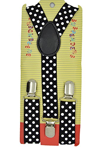 Kids Children Babies "Black" Polkadot Suspender & Bow tie Set