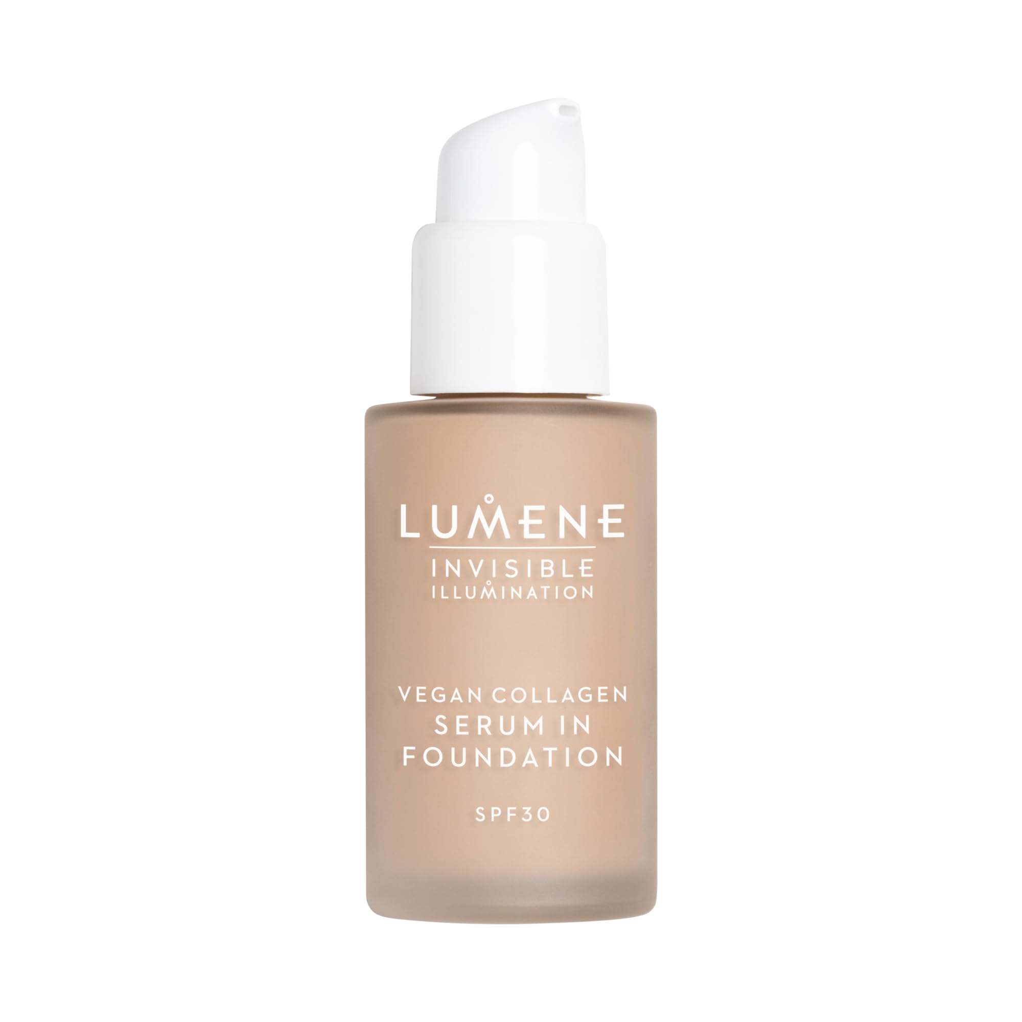 LUMENE Invisible Illumination Tinted Serum Foundation SPF30 with Vegan Collagen Serum & Hyaluronic Acid, Shade 2, 30 ml