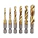 6Pcs Combination Drill and Tap Set, Metric Thread M3-M10 Screw Tapping Tool 1/4