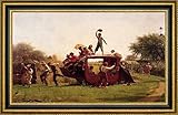 The Old Stage Coach by Eastman Johnson - 15" x 26" Framed Canvas Art Print - Ready to Hang