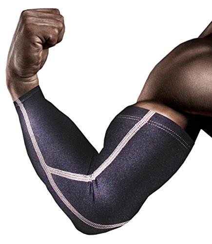 Blitzu Elbow Compression Sleeve (1 Pair) Arm Forearm Brace Support. Premium Shooter Sleeves. For Basketball, Tennis, Yoga, Golf. S