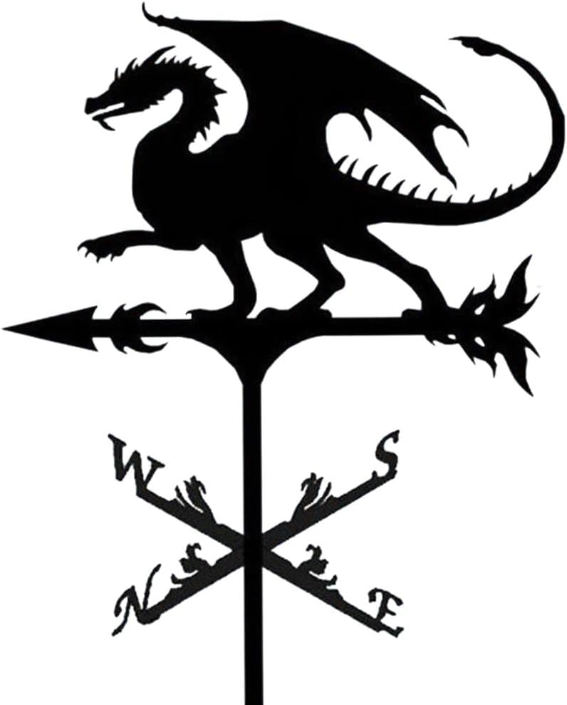 Weathervanes - Farm Stainless Steel Home Weather Vane Wind Direction Indicator, 20-Inch Weathervane with Animal Ornament - Dragon