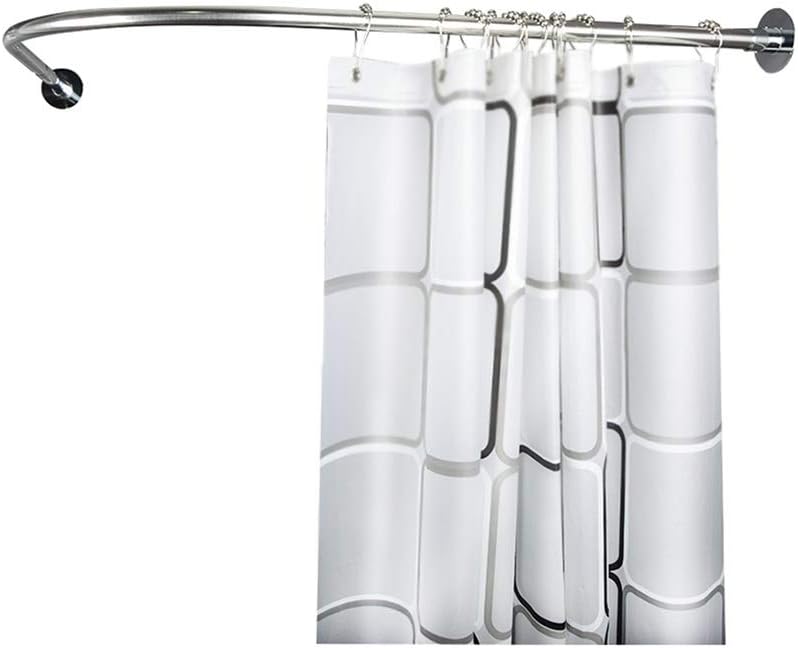 Shower curtain rod Non-slip Stainless Steel/Extendable Telescopic/Curved/Free Drilling/L-shaped Shower Curtain Pole(4 Bathroom products (Size : 4#)