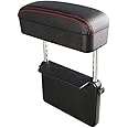 JEYODA Car Armrest Box Adjustable Pad Refit Car Central Lift Armres Storage Organizer Box Arm Rest (Black red line)