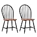 Boraam 31516 Farmhouse Chair, Black/Cherry, Set of 2