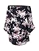 Yieune Summer Dress Off Shoulder Beach Dress Long Sleeve Floral Mini Dress (Dark Blue M)