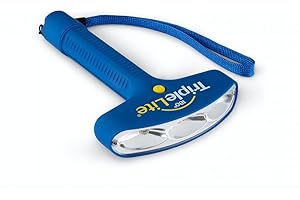 TripleLite 180 Degree LED Flashlight - Super Bright Light – High 300 Lumen, Water Resistant Light for Camping Accessories, Outdoors, Emergency Flashlight- Patented - Blue