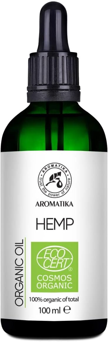 AROMATIKA Organic Hemp Seed Oil 100ml Cold Pressed Vegan Natural Skin Hair