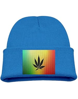Weed Leaves Kid's Hats Winter Funny Soft Knit Beanie Cap Children Unisex