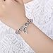 Presentski Silver Plate Charm Bracelet Show Love Gifts for Girls