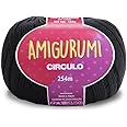 Circulo Amigurumi Yarn, 100% Mercerized Brazilian Virgin Cotton - Cotton Yarn for Crocheting and Knitting, Soft Yarn, Black Yarn Art - Sport Weight Yarn, 4.4 oz, 278 yds - Color 8990 - Black