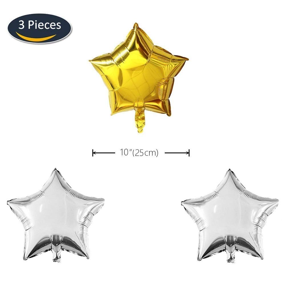 ShineU 36pcs Party Balloons Include 13pcs Happy Birthday Letters Foil Balloons, 3pcs Mylar Star Balloons, 5pcs Confetti Filled Balloons, 15pcs Latex Balloons, Perfect Decoration for Parties Birthday