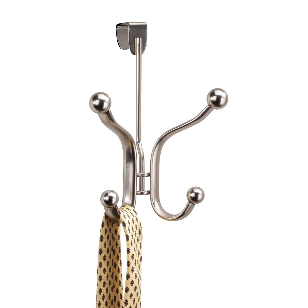 iDesign Axis Coat Hooks with 4 Hooks, Compact Door Hooks for Jackets