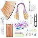 Knitting Needles Set-18 Pairs 18 Sizes Bamboo Circular Knitting Needles with Colored Tube 36 Pcs 18 Sizes Single Pointed Bamboo Knitting Needles 12 Pcs 12 Sizes Crochet Hooks Set Weaving Knitting Kits