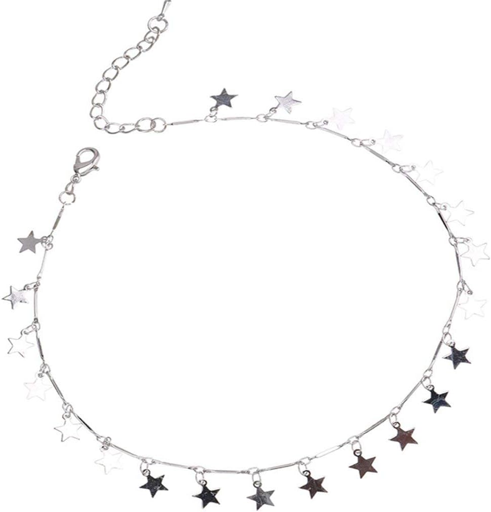 Joan Nunu Chain Choker Necklace Women Grils Lucky Star Pendant Necklace Handmade Jewelry