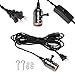 Light Socket with Cord, 15ft/4.5m Hanging Light Cord with E26 E27 Socket, UL Listed, On/Off Button - Hooks - 2-Prong AC Power Plugs, Sturdy Extension Hanging Lamp Cord Cable