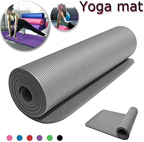QYUHE Portable Exercise Yoga Mat Solid Non-Slip, Durable Pilates Mat 0.6 Inch Extra Thick for Fitness