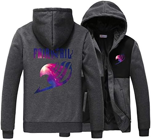HOLRAN Men Hoodie Fairy Tail Cosplay Anime Black Grey Hoodie Sweater Costume