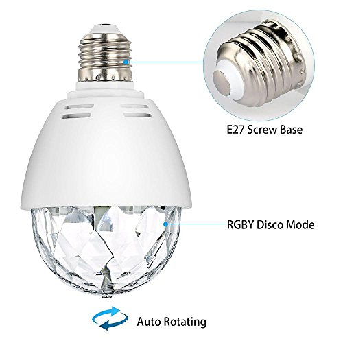 Disco Ball Light, niceEshop(TM) LED Stage Lamp Bulb, Rotating Sound Activated Strobe Lights for Disco Party/Bar /Club/ DJ Show /Wedding Ceremony Stage Effect Light with Remote Control - Thumbnail 3