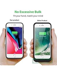JERSS   Funda de batería para iPhone 6 y 6S (4,7 pulgadas, 5000 mAh, recargable portátil, para Apple iPhone 6 y 6S (4,7 pulgadas)