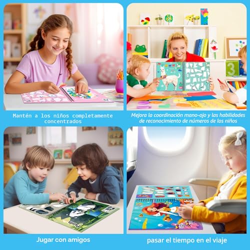 TCJJ 3 Book Stickers For Children From 3 To 8 Years, 30 Images For Girls, Improve Intelligence, For Little Ones