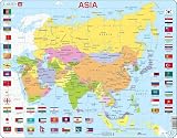 Larsen K44 Asia Political Map Jigsaw Puzzle 70 Piece Kids Educational Geography view 2