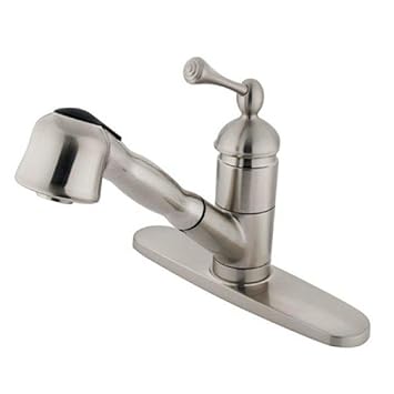 Single Handle Pull Out Kitchen Faucet In Satin Nickel Touch On
