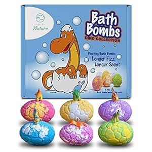 DONE-BY-NATURE-Dino-Egg-Bath-bombs-6-Pack-with-surprise-dinosaur-toy-inside-Organic-natural-Vegan-Spa-Bath-Bomb-Kit-100-Child-Safe-With-Natural-Oils-Moisturisers Dino Egg Bath Bombs 6 Pack with surprise dinosaur Inside! 100% Child safe !