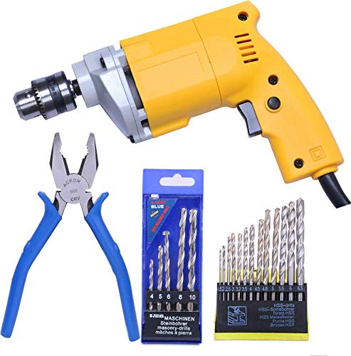 Digital Craft Impact Powerful Electric Drill + 1 T-Bar Set + 13Pcs Hss Bit Set +5Pcs Masonary Bit Set = PLEIRS Impact Powerful Electric Drill + 1 T-Bar Set + 13Pcs Hss Bit Set +5Pcs